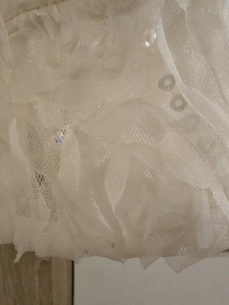 Vestido de niña con flores beige - 3