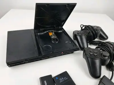 Consola PS2 con controles y memoria - miniatura 1