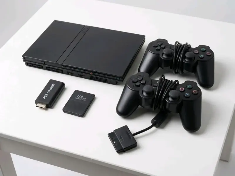 Consola PS2 con controles y memoria - 3