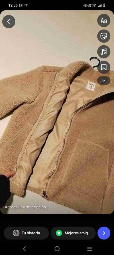 Chaqueta beige con cremallera - miniatura 2