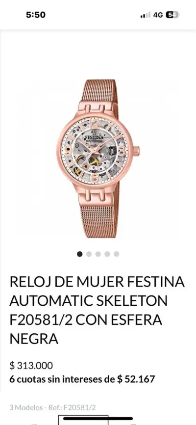 Reloj Festina automático Skeleton - miniatura 3