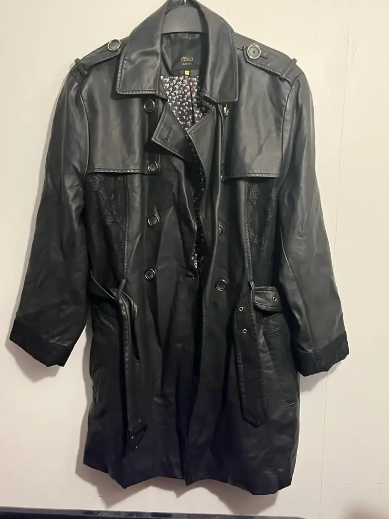 Chaqueta de Cuero Stefano Cocci Negra Talla L - 1