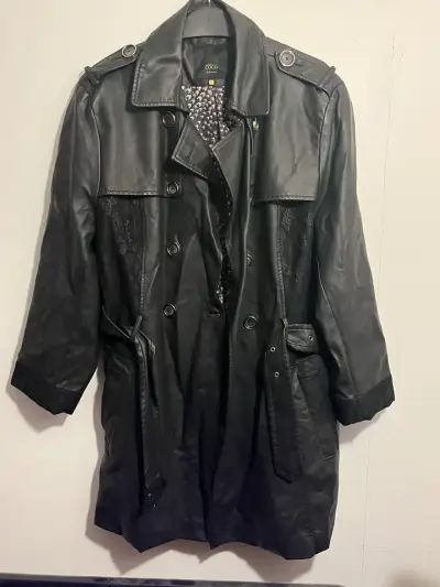 Chaqueta de Cuero Stefano Cocci Negra Talla L - miniatura 1