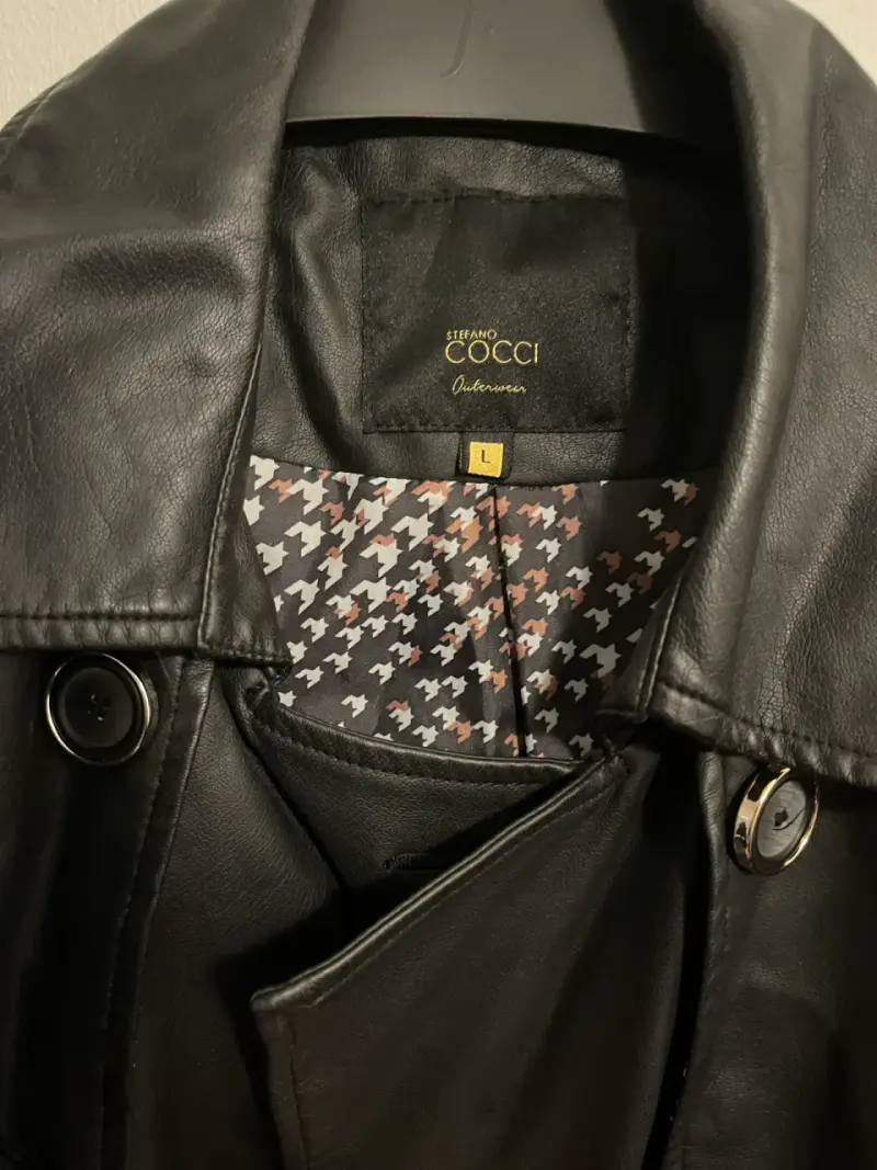 Chaqueta de Cuero Stefano Cocci Negra Talla L - 3