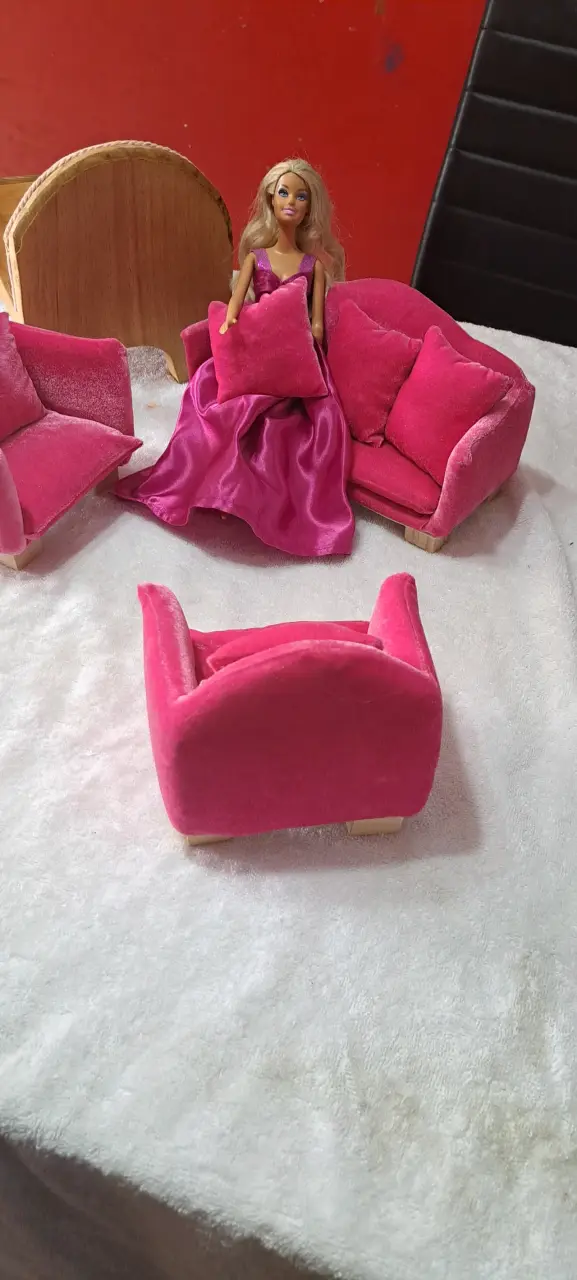 Set de muebles miniatura morado - 3