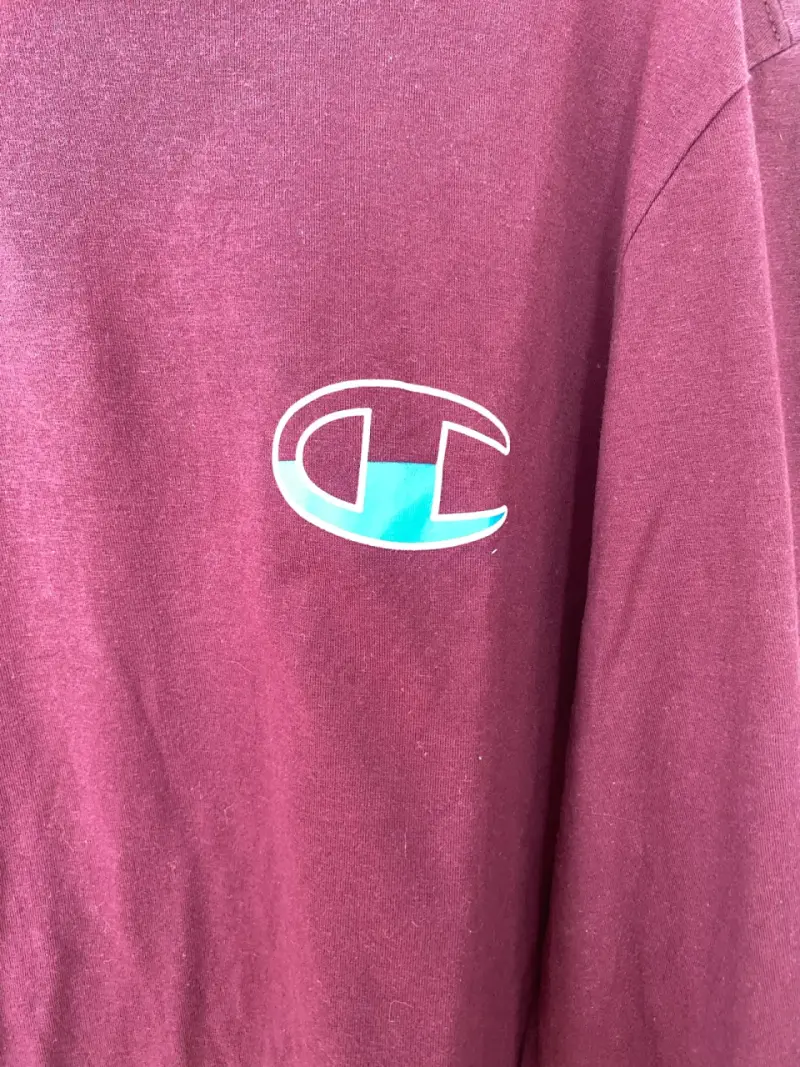 Polera manga larga burdeo Champion - 3