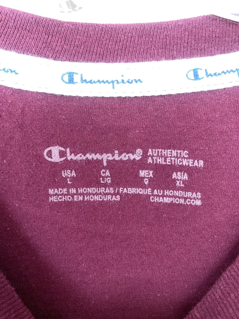 Polera manga larga burdeo Champion - 4