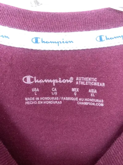 Polera manga larga burdeo Champion - miniatura 4