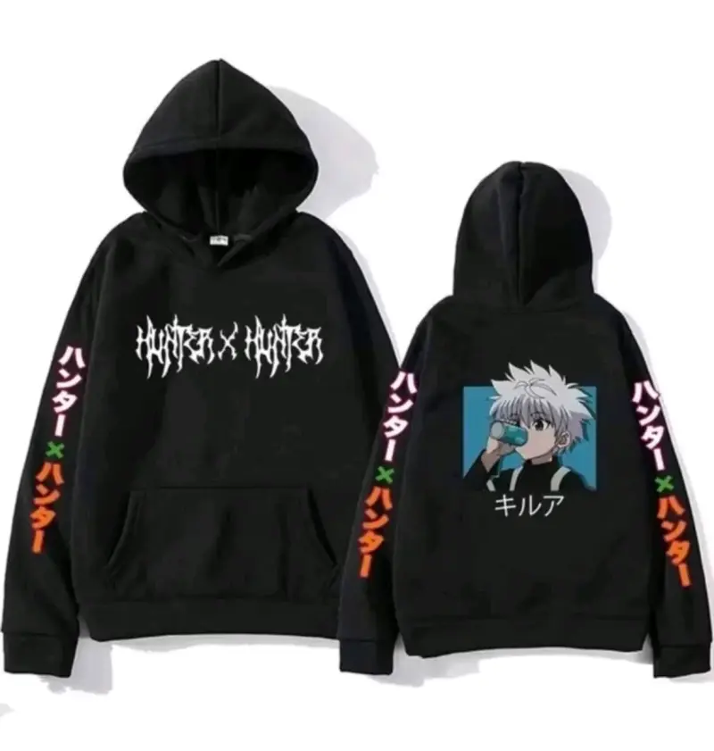 Polerón negro con diseño Hunter X