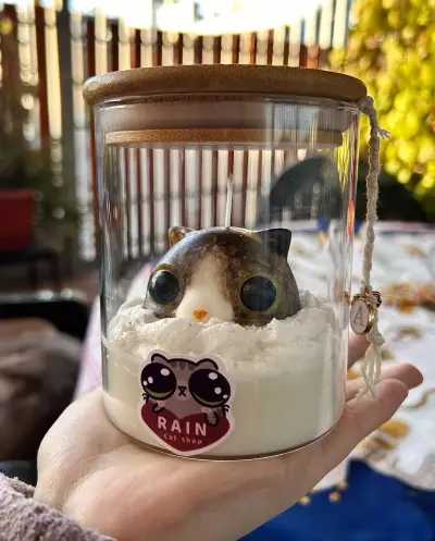 Vela de soja de gato personalizado con dijes - miniatura 5