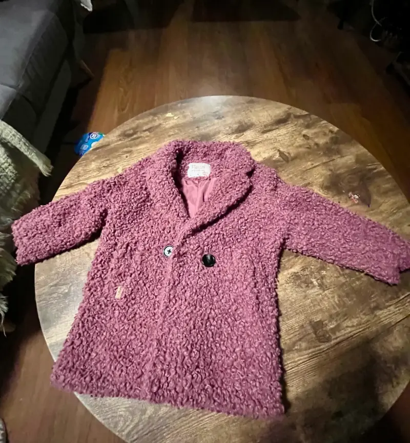 Abrigo ficcus de lana rosado - 1