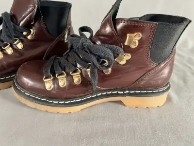 Botines Prüne de cuero color Bordo - miniatura 4