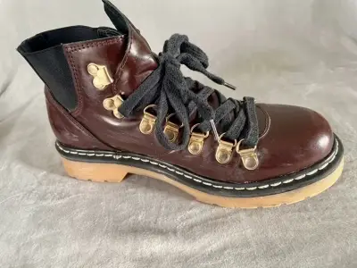 Botines Prüne de cuero color Bordo - miniatura 5