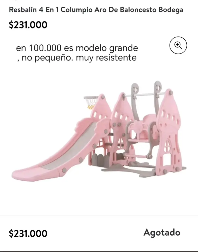Juego infantil con resbalín y columpio