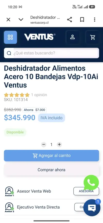 Deshidratador alimentos acero 10 bandejas - miniatura 2