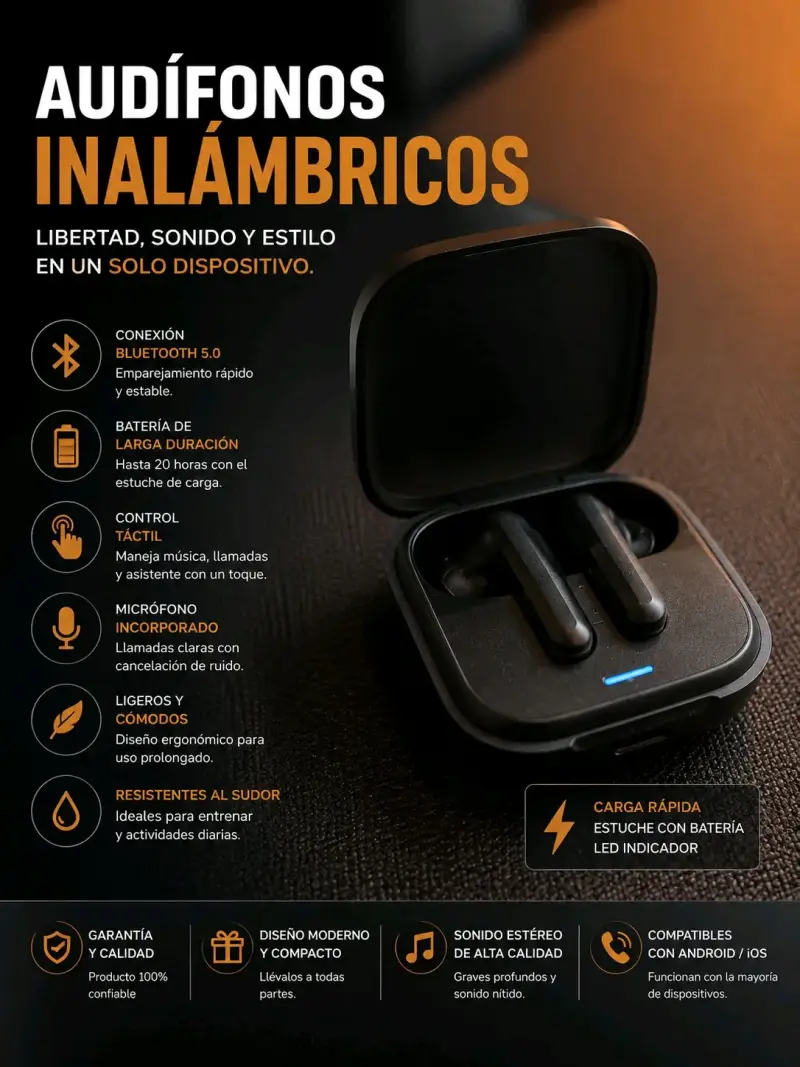 🔥 Audífonos Inalámbricos Buds 6 Active Bluetooth 5 - 2