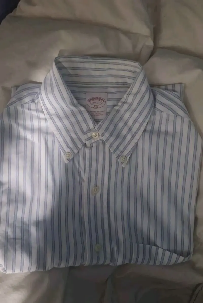 Camisa brooks brothers rayada azul y blanca