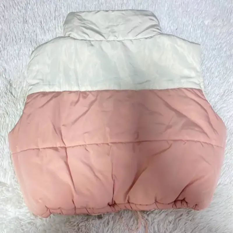 Chaleco acolchado rosado y blanco - 2