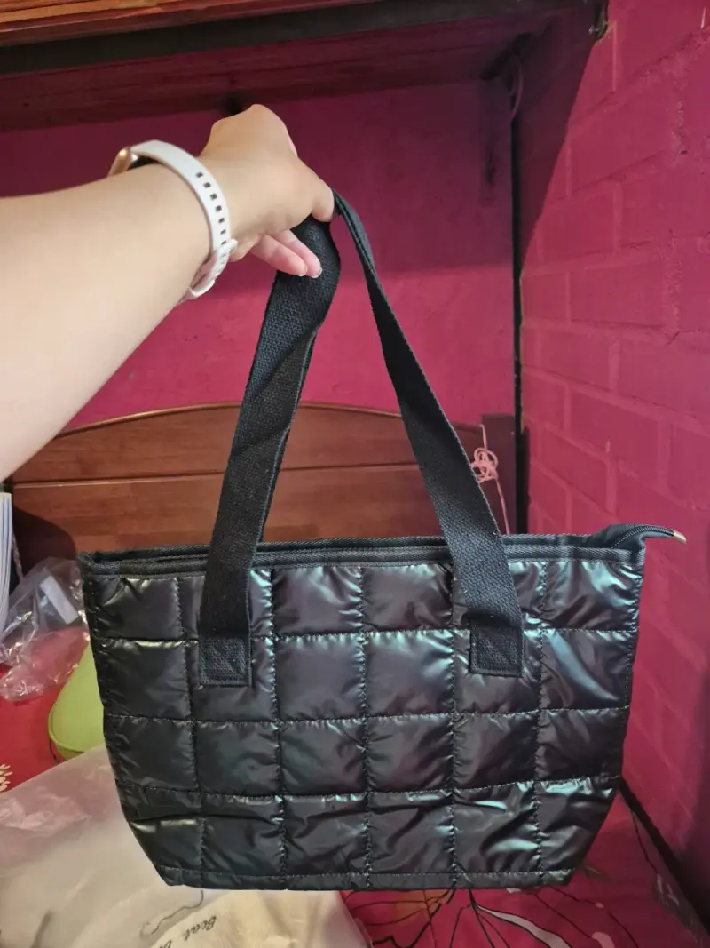 Bolso acolchado gris metálico - 2