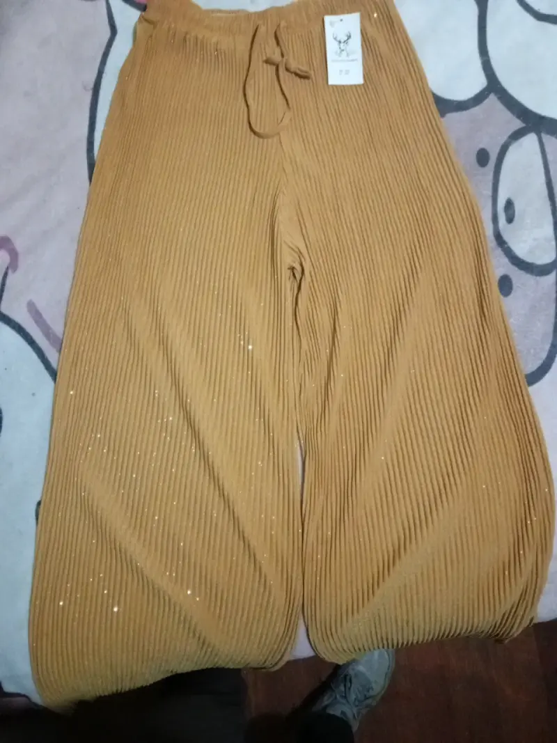 Pantalones plisados marrón claro - 1