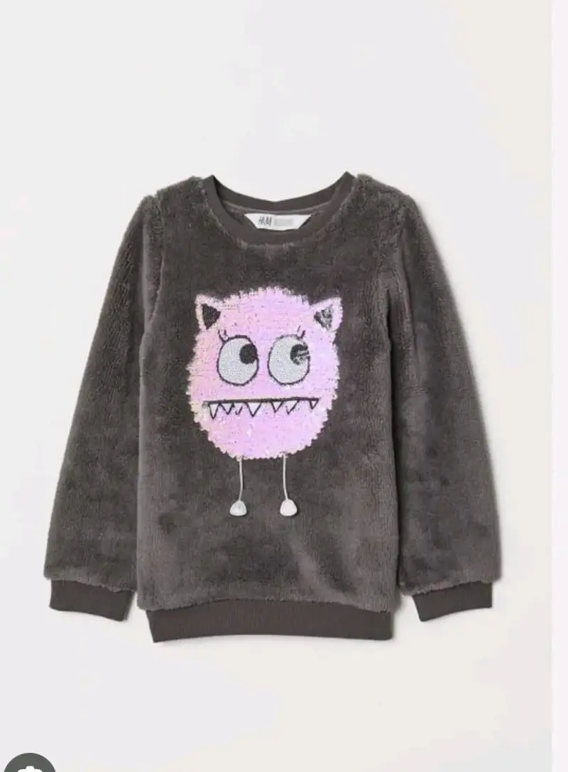 Polerón infantil peludo gris H&M - 1