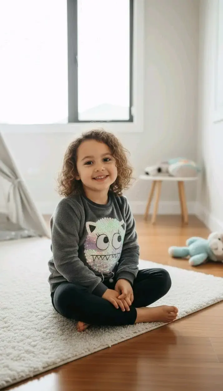 Polerón infantil peludo gris H&M - 2