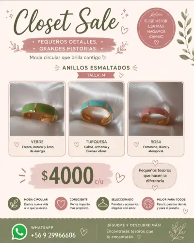 Anillos esmaltados coloridos - miniatura 1