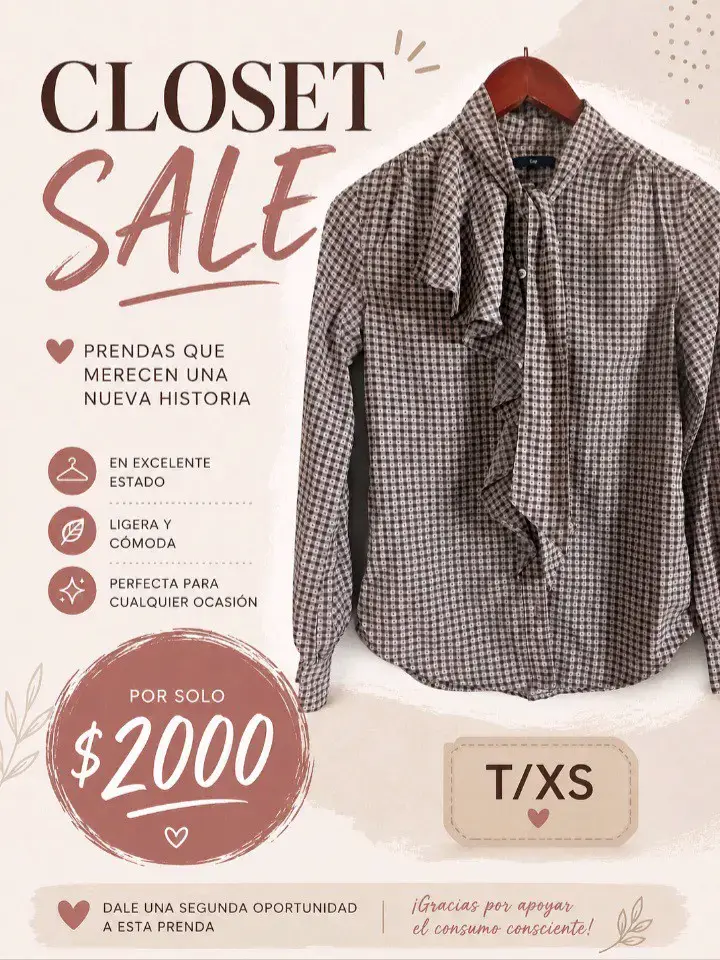 Blusa a cuadros en excelente estado - 2