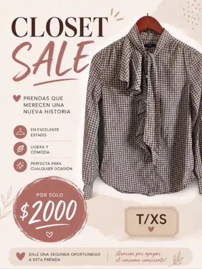 Blusa a cuadros en excelente estado - miniatura 2