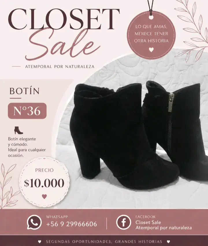 Botines negros talla 36