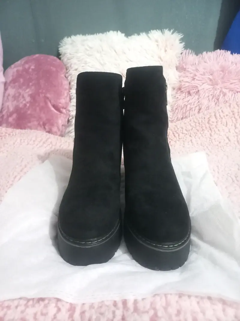 Botines negros de gamuza talla 37 - 5