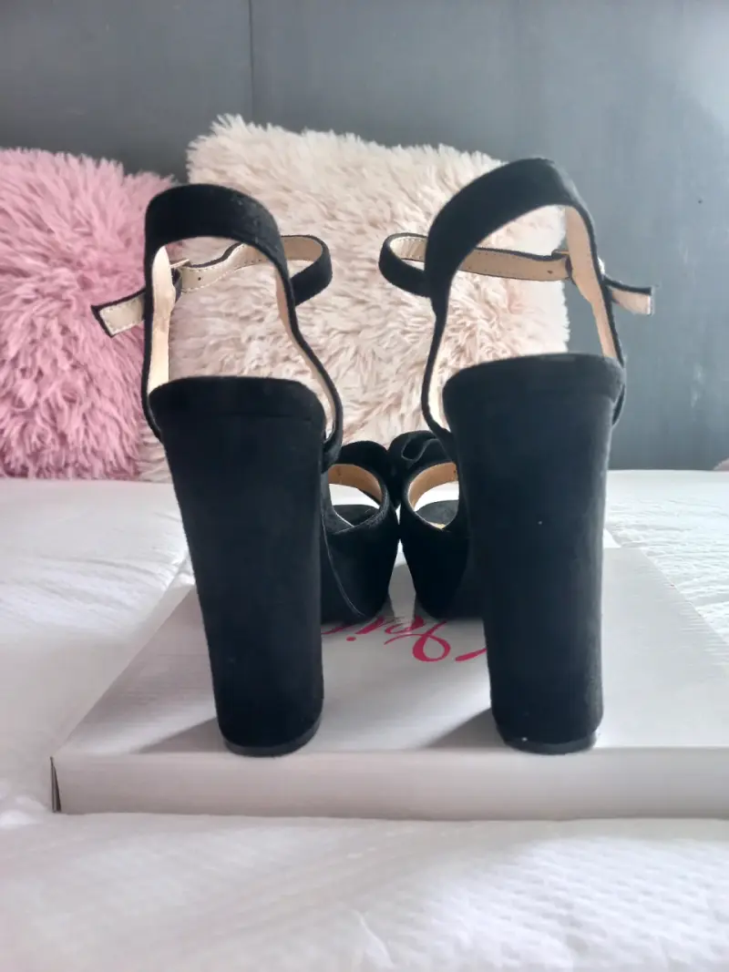 Tacones negros con lazo talla 37 - 3