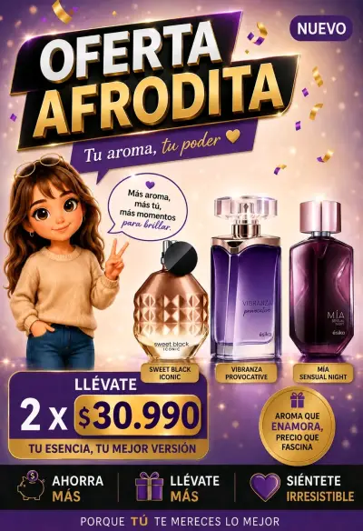 Perfumes Afrodite Sweet Black Iconic - miniatura 1