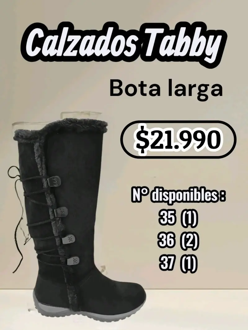 Bota larga negra Calzados Tabby - 1