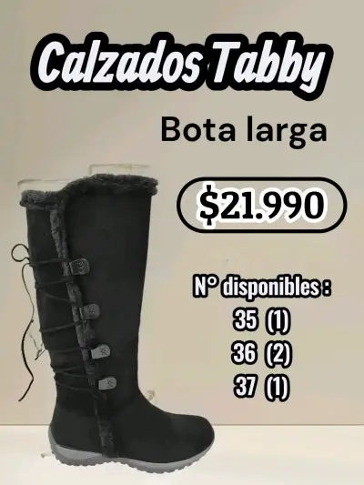 Bota larga negra Calzados Tabby - miniatura 1