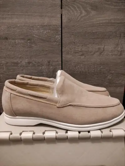 Zapatos tipo mocasines beige - miniatura 1