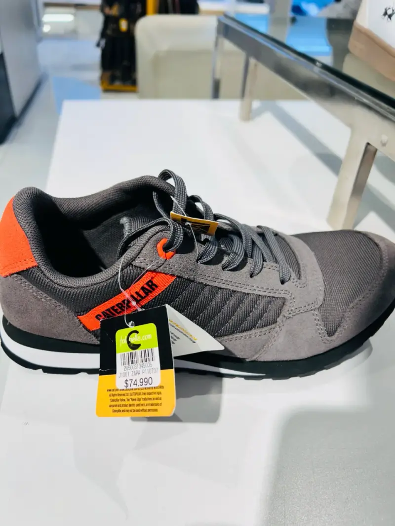 Zapatillas Caterpillar gris y roja - 6