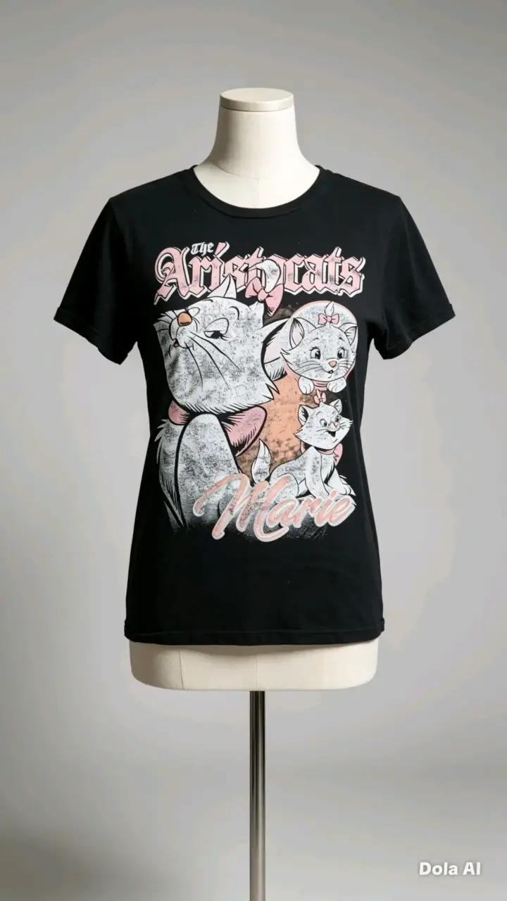Polera negra Aristogatos