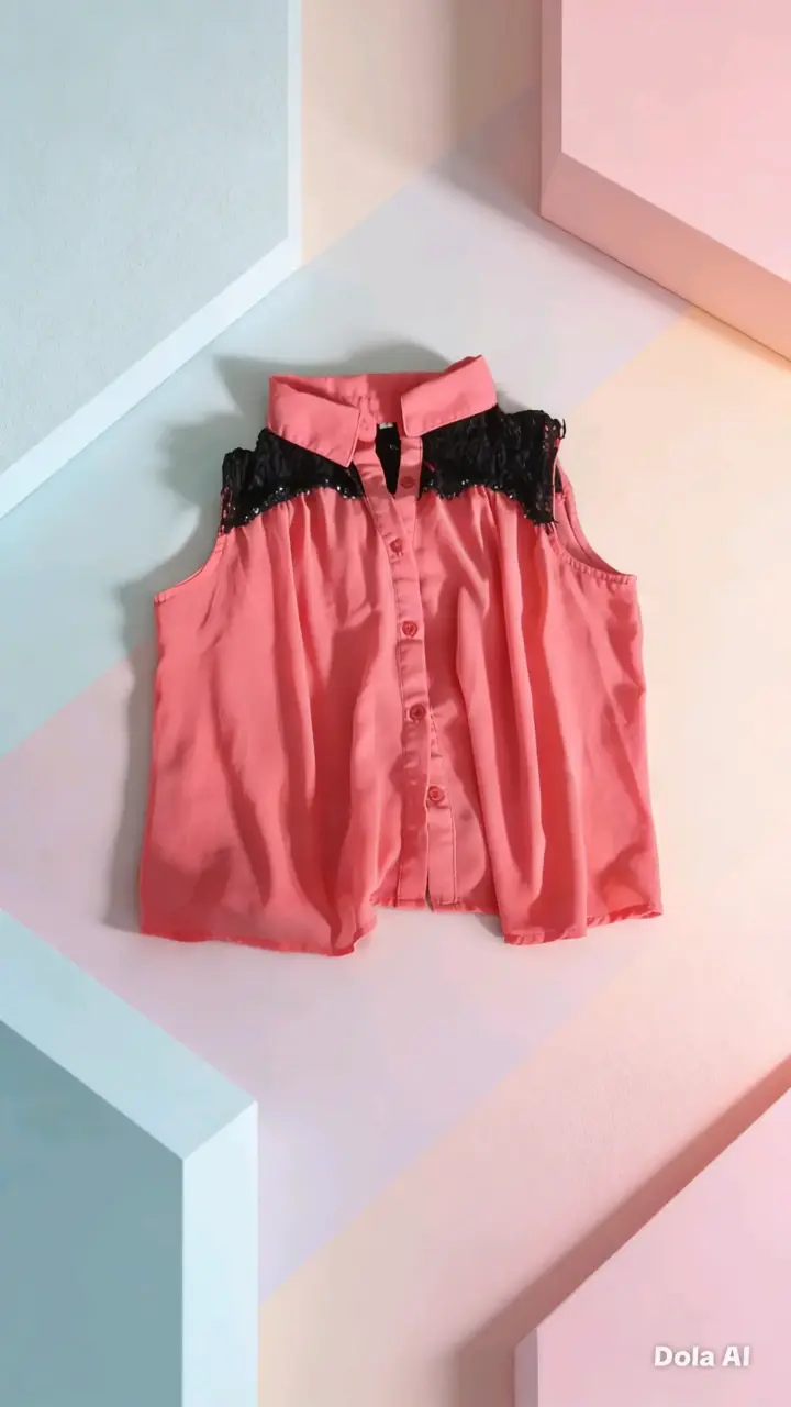 Blusa sin mangas coral