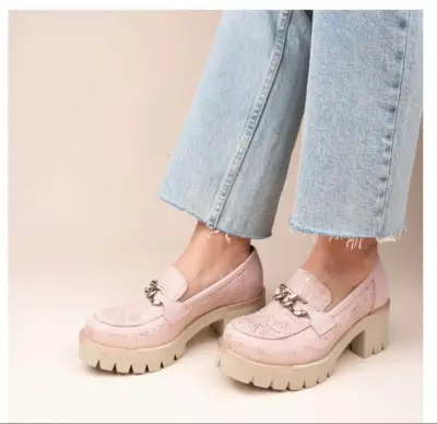 Zapatos mocasines rosado metálico talla 39 - miniatura 1