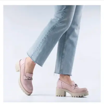 Zapatos mocasines rosado metálico talla 39 - miniatura 2