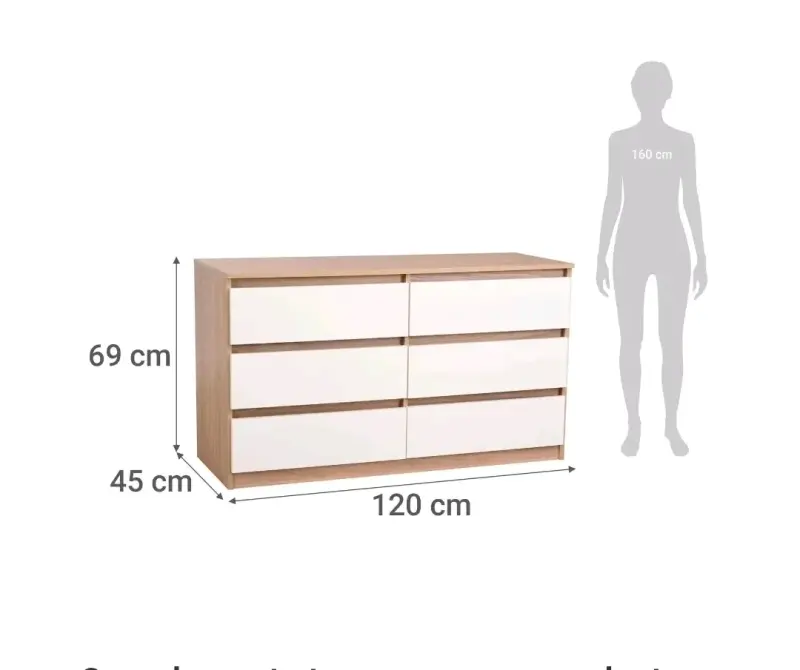 Cómoda de 6 cajones CIC nórdica - 2
