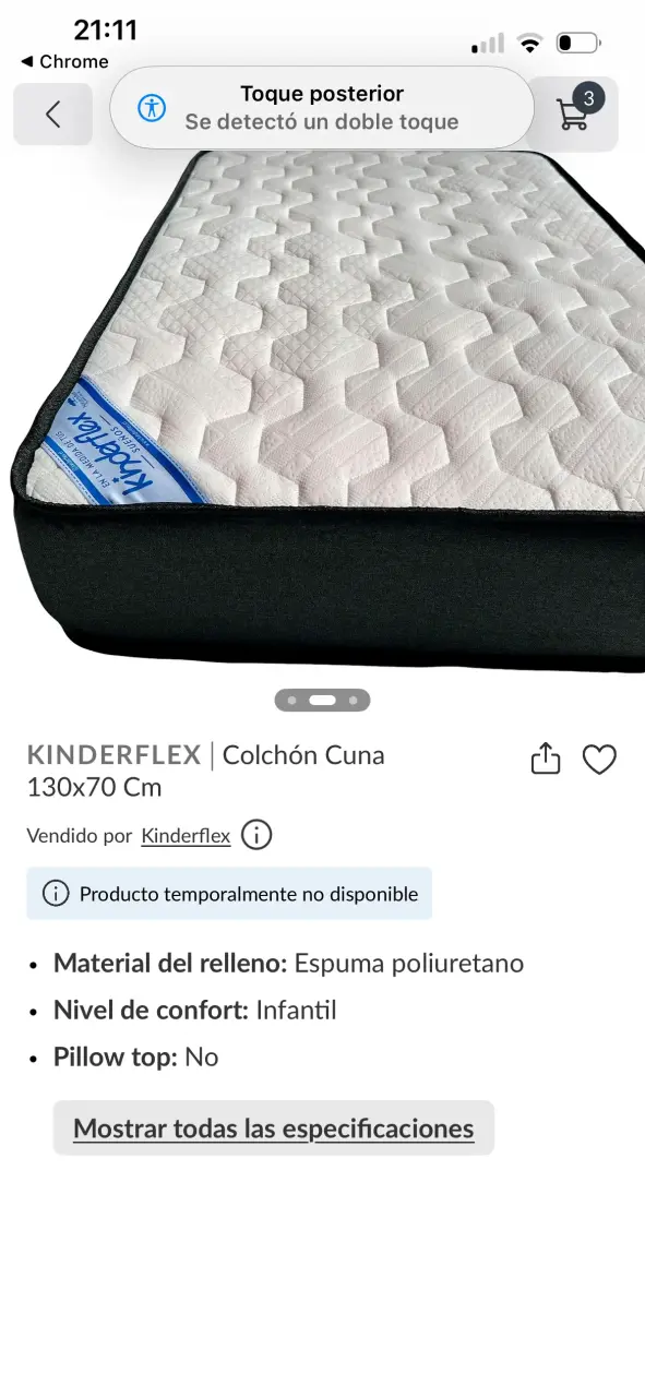Colchón cuna KINDERFLEX 130x70 cm - 2