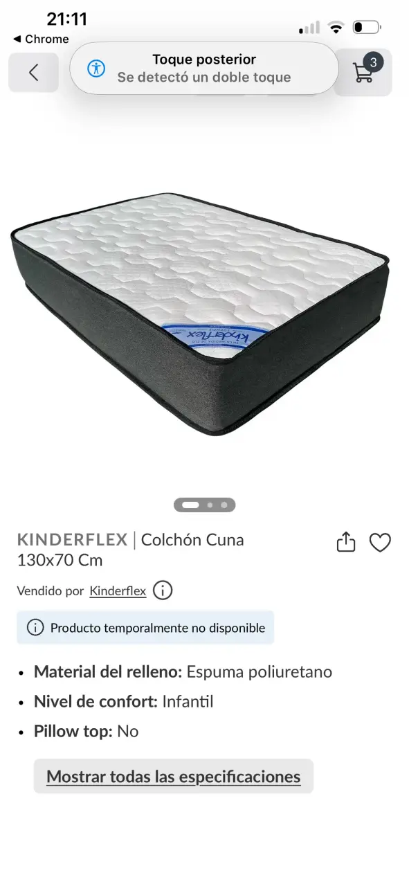Colchón cuna KINDERFLEX 130x70 cm - 3