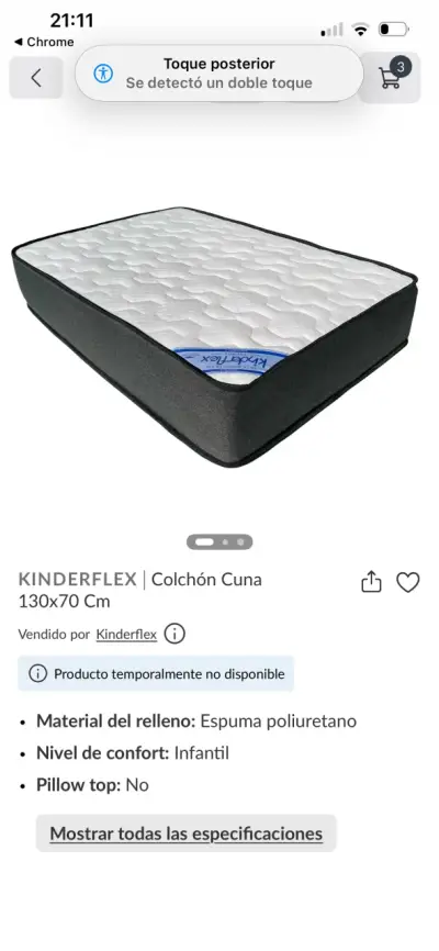 Colchón cuna KINDERFLEX 130x70 cm - miniatura 3