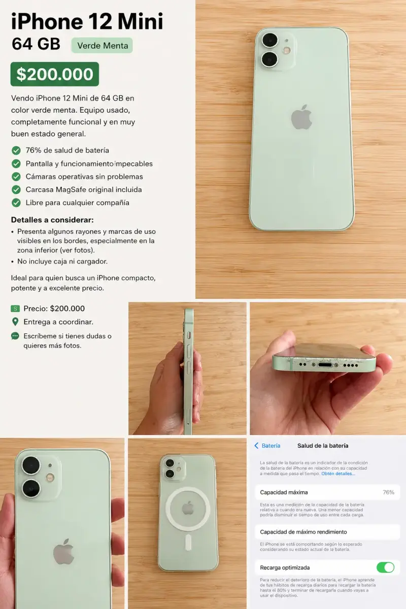 iPhone 12 Mini 64GB Verde Menta - 1