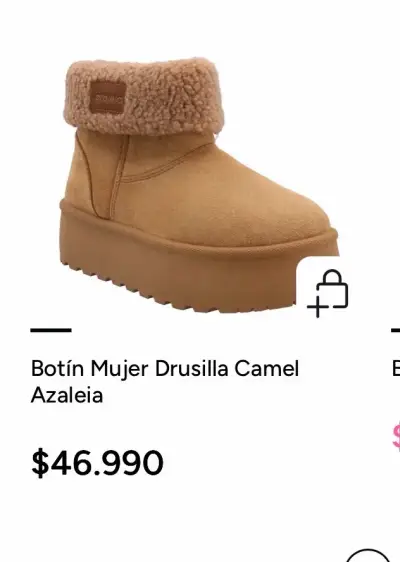 Botín Azaleia Mujer Camel - miniatura 1