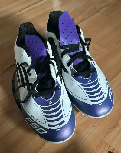 Botines fútbol Messi F50 violeta - miniatura 3