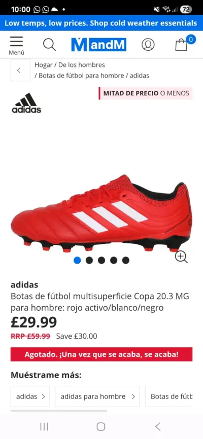 Zapatillas de fútbol rojas - miniatura 5