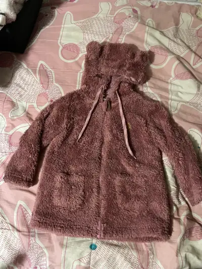 Abrigo infantil peludo rosa - miniatura 1